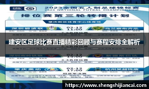 建安区足球比赛直播精彩回顾与赛程安排全解析